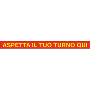 Targa Segnaletica Covid Adesiva Aspetta Turno Qui Vinile CM 100X7