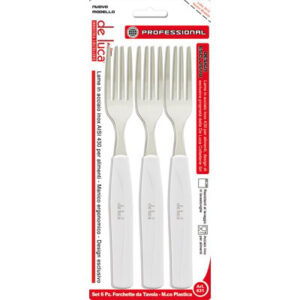 Forchetta Tavola Super de Luca Manico Plt Bianco/inox Cf=pz 6