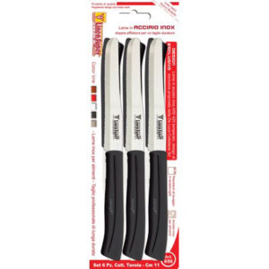 Coltello Tavola Super de Luca Manico Plt Nero/inox CM 11 Cf=pz 6