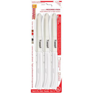 Coltello Tavola Super de Luca Manico Plt Bianco/inox CM 11 Cf=pz 6