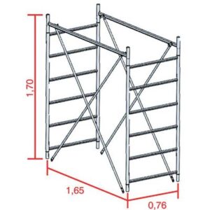 Alzata x Trabattello Grim Eu 75 Marchetti Acciaio Zincato CM 165X76 H. CM 170 Alzata x Trabattello Grim Eu 75 Marchetti Acciaio Zincato CM 165X76 H. CM 170
