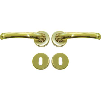 Maniglia Rio Rosetta Foro Patent Ottone Lucido Q8 Cf=pz 2