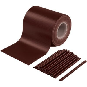 Fascia Coprente Ringhiere Effe PVC Marrone H.cm 19 MT 35 + 20 Clips