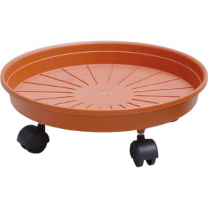 Sottovaso Tondo + Ruote Margherita Ics PP Terracotta x Vaso CM 25