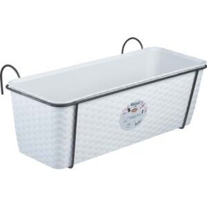 Cassetta + Riserva +balconiera Natural Stefanplast PP Rattan Bianco CM 50X18 H.cm 16