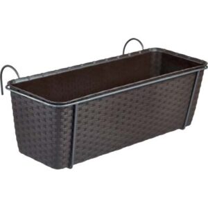 Cassetta + Riserva +balconiera Natural Stefanplast PP Rattan Moka CM 50X18 H.cm 16
