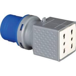 Adattatore Spina BLU-16A Bipasso Doppia 77000 Vb 2P+T 16A IP44