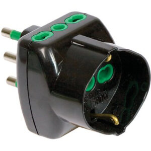 Adattatore Triplo 16A-16A+SCHUKO Fme Nero 2P+T