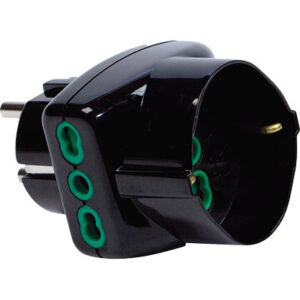 Adattatore Triplo SCHUKO-16A+SCHUKO Fme Nero 2P+T