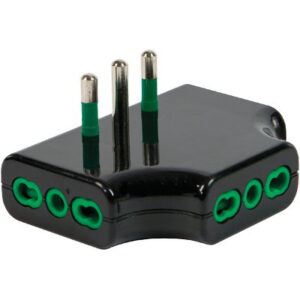 Adattatore Triplo Ribassato 16A-16A Fme Nero 2P+T