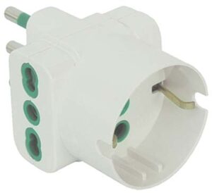Adattatore Triplo 16A- 16A Bipasso +schuko Garanti Bianco 2P+T