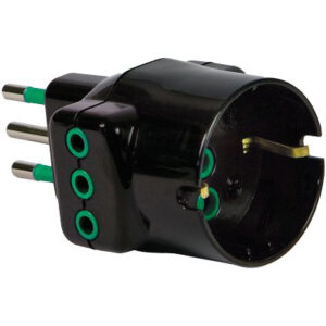 Adattatore Triplo 10A-10A+SCHUKO Garanti Nero 2P+T