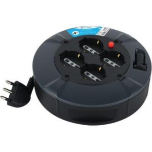 Avvolgicavo Domestico Electraline 2P+T 16A Bipasso Schuko X4 N°xmmq 3X1,0 MT 4