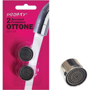 Aeratore Rubinetto Self Pronty Ottone Cromato M22X1 Cf=pz 2