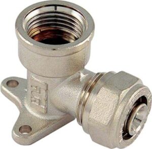Gomito Multistrato Filetto Femmina + Staffa Bampi Ottone MM 16X1/2F