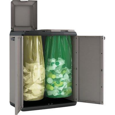 Armadietto Immondizia Split Recycling Keter Grigio Nero Ante 2 LT 110 CM 68X39 H.cm 85