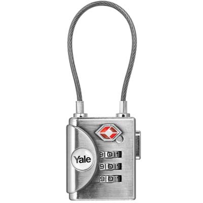 Lucchetto a Combinazione Yale Acciaio Arco Cavetto Acciaio MM 30